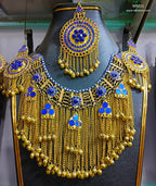 afghan kuchi jewelry set in golden and blue color