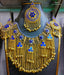 afghan kuchi jewelry set in golden and blue color