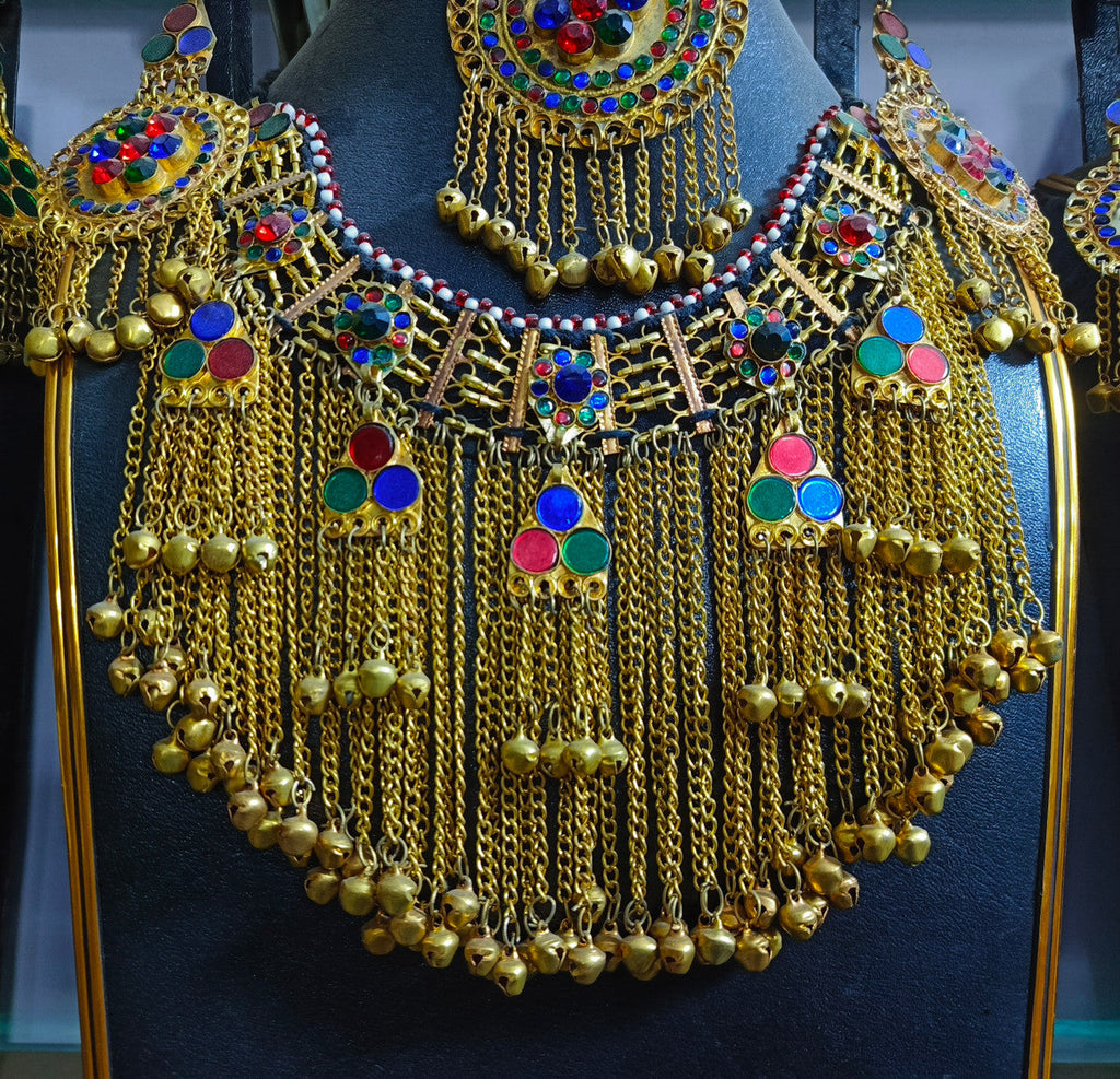 afghan kuchi choker with long chains