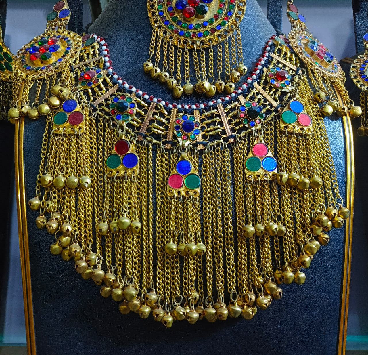 afghan kuchi choker with long chains
