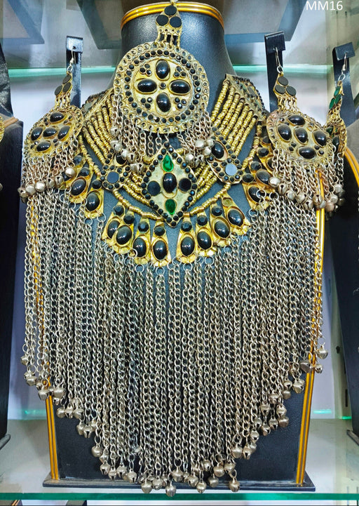 pashtun singer handmade jewelry set with long chain necklace