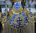 afghan fashion blue jewelry set for brides