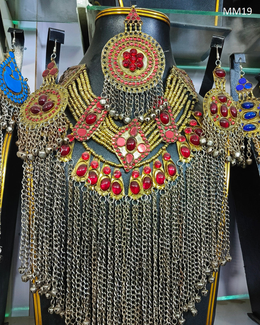 afghan kuchi red jewelry set