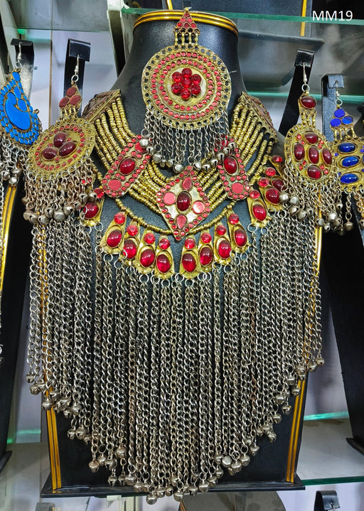 afghan kuchi red jewelry set