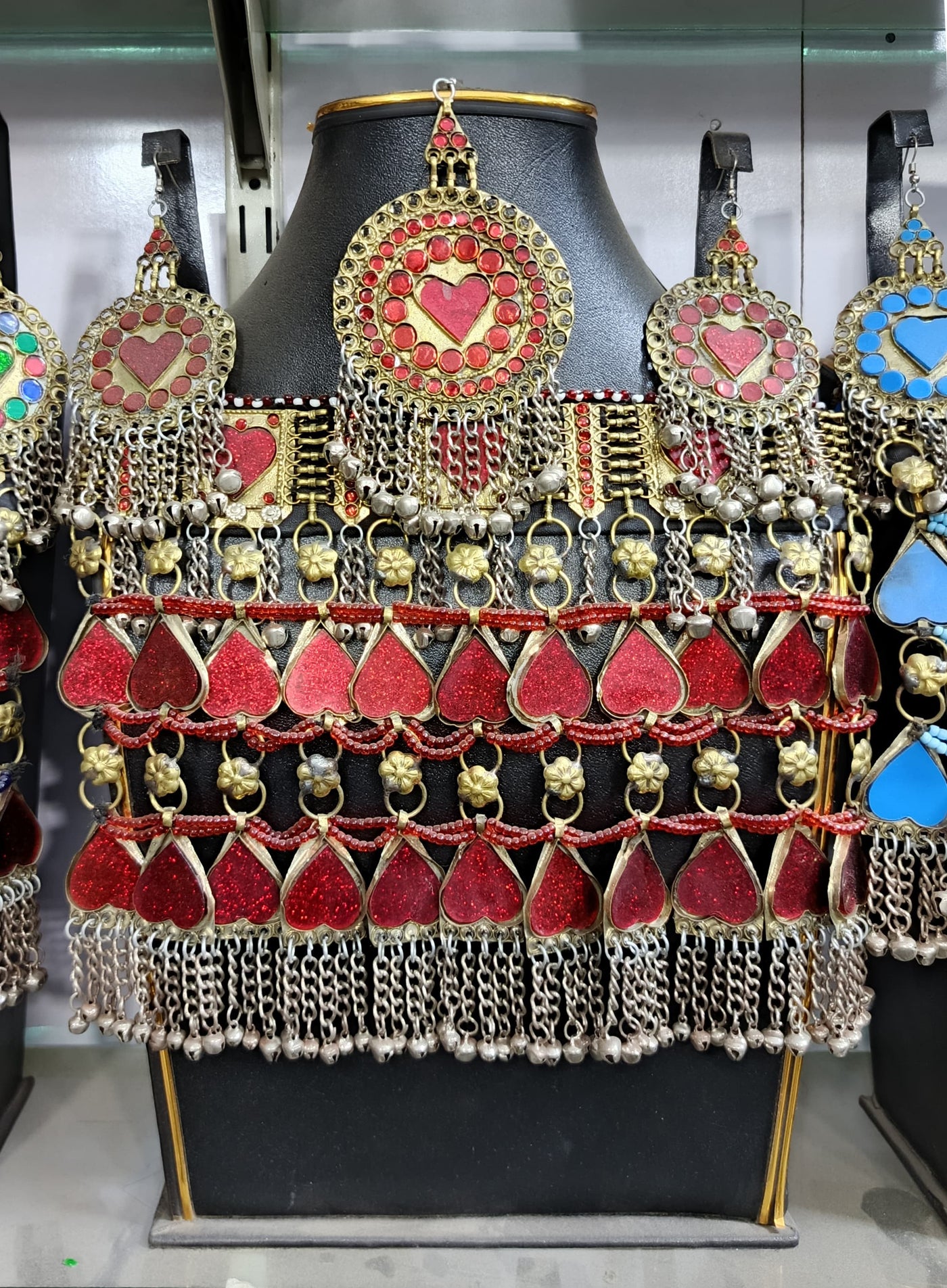 Kuchi Jewelry Set In Red Color