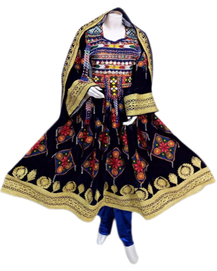 Afghan Woman hand Embroidered Dress