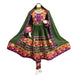 afghan fashion long dress in green color