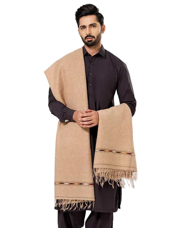 Oatmeal Pashtun Wool Shawl