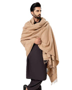 Oatmeal Pashtun Wool Shawl