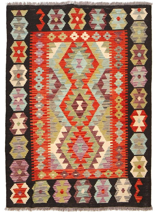 Traditional Afghan Chobi Kilm Kilim's Artisan m Wool Area Rug By Afghan Women 151 x 105 Cm