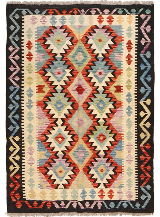 Afghan Chobi Kilim Wool Area Rug By Afghan Artisan 4.6 x 3.2 Ft