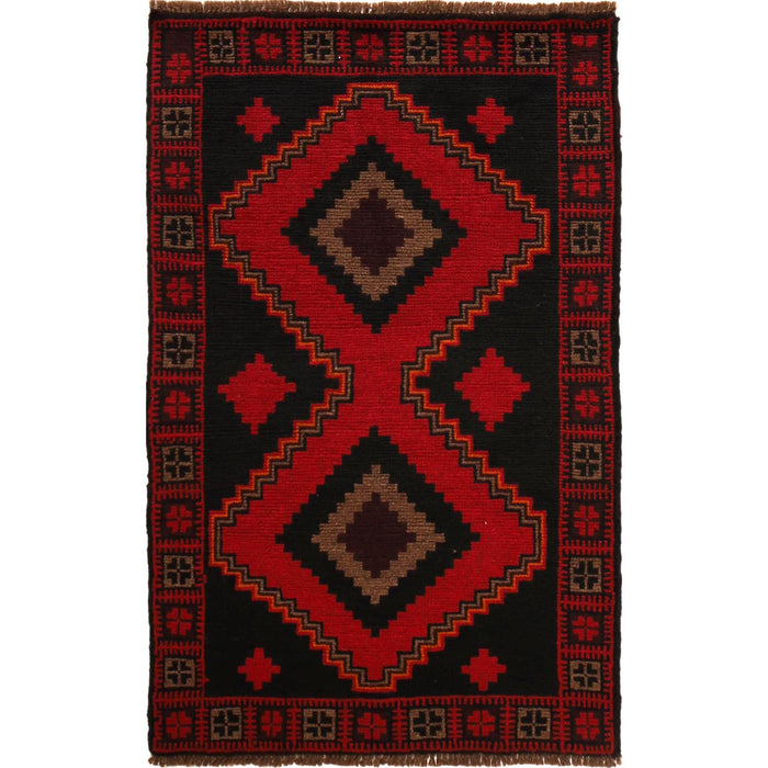 Afghan handmade wool rug, Afghan women artisans rug, vintage Afghan Baloch rug, 