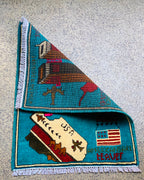 Handmade 9/11 Battle Scene Rug 2.6x1.9 ft