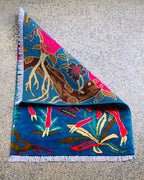 Afghan War Motif Deer Carpet 2.5x1.9 ft