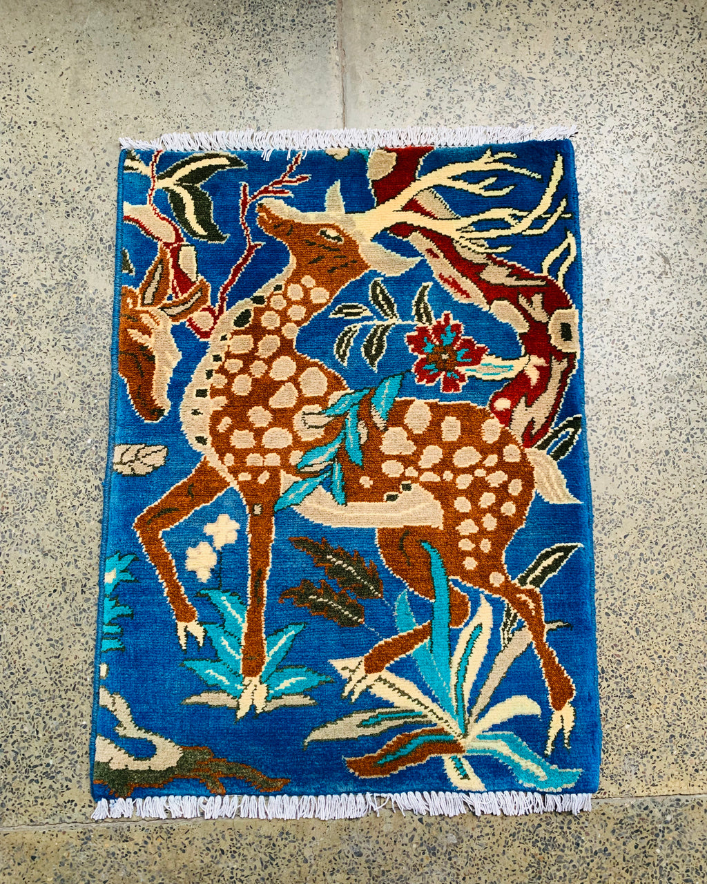 Pashtun Tribal Legacy Deer Textile 2.6x2 ft