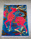 Afghan War Motif Deer Carpet 2.5x1.9 ft