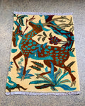 Vintage Battle Rug Deer Art 2.4x1.9 ft