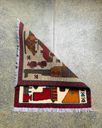 Artisan Woven AK-47 War Rug 2.6x2.1 ft