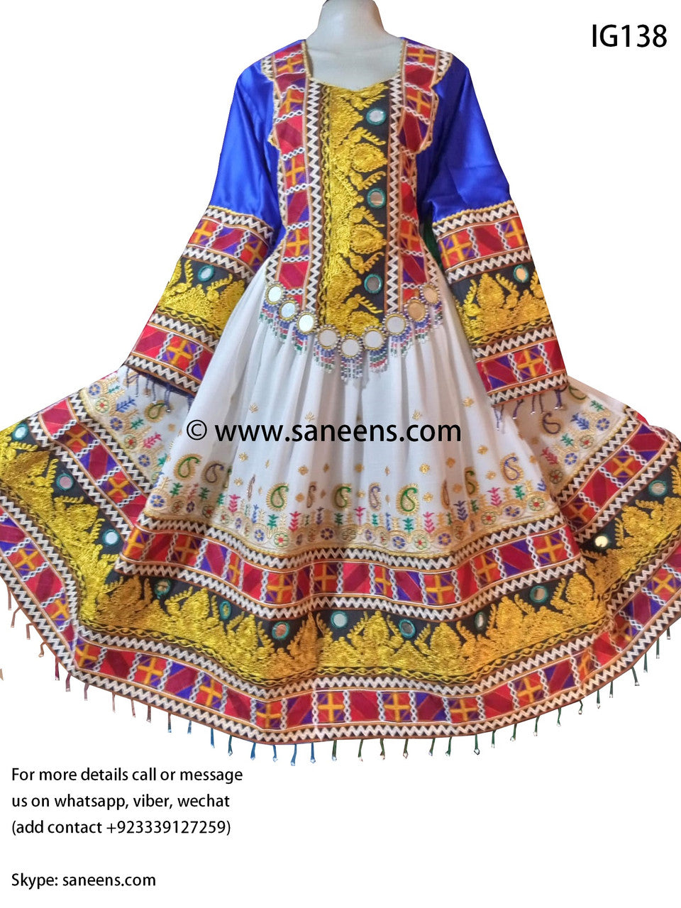 traditional afghan handmade embroidery dress