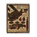 Afghanistan Map Rug Unique Story 2.5x2 ft