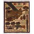 Afghanistan Map Rug Storytelling Piece 2.5x1.8 ft
