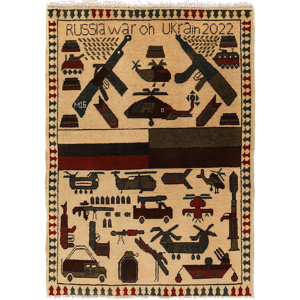 Russia & Ukraine War Cultural Carpet 3.7x2.6 ft