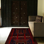 Afghan Handcrafted Wool Prayer Rug 4.5x3 ft