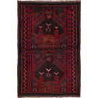 Tribal Afghan Prayer Mat Handmade 4.8x3.2 ft