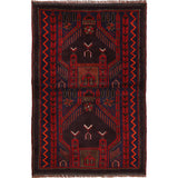 Tribal Afghan Prayer Mat Handmade 4.8x3.2 ft
