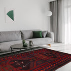 Tribal Afghan Prayer Mat Handmade 4.8x3.2 ft