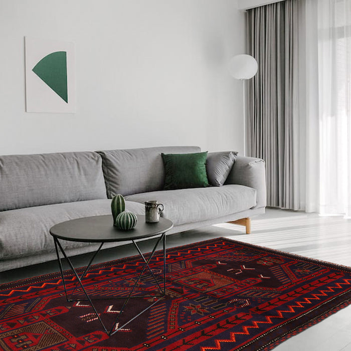 Tribal Afghan Prayer Mat Handmade 4.8x3.2 ft