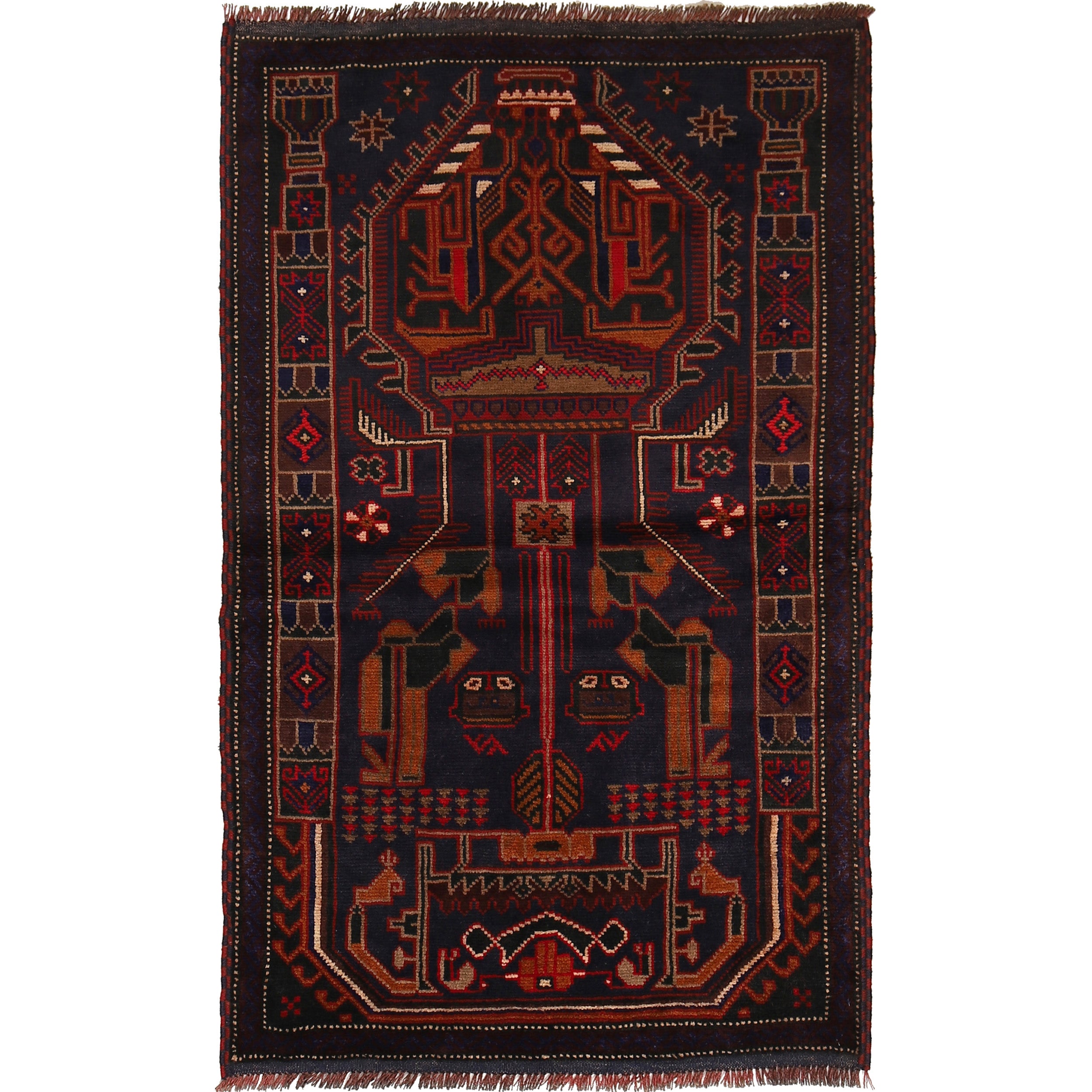 Afghan Prayer Rug Soft Weaving 5.1x3.1 ft