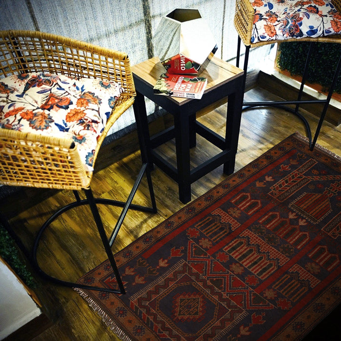 Afghan Wool Rug Prayer Piece 4.6x2.9 ft