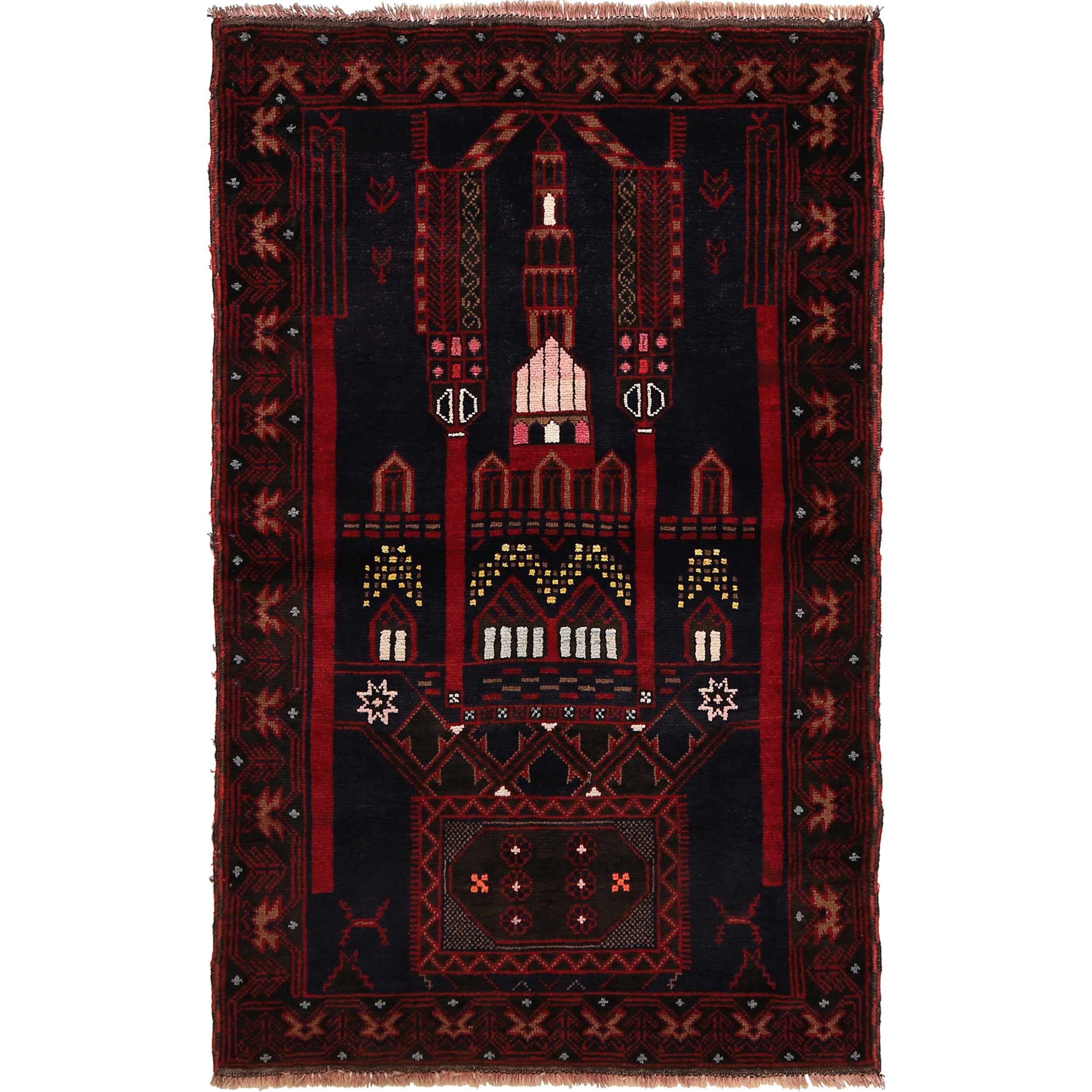 Soft Afghan Prayer Mat Weave 4.8x3 ft
