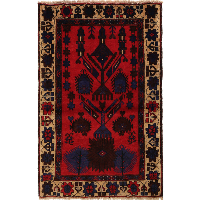 Prayer Rug Afghan Heritage Design 4.2x2.7 ft