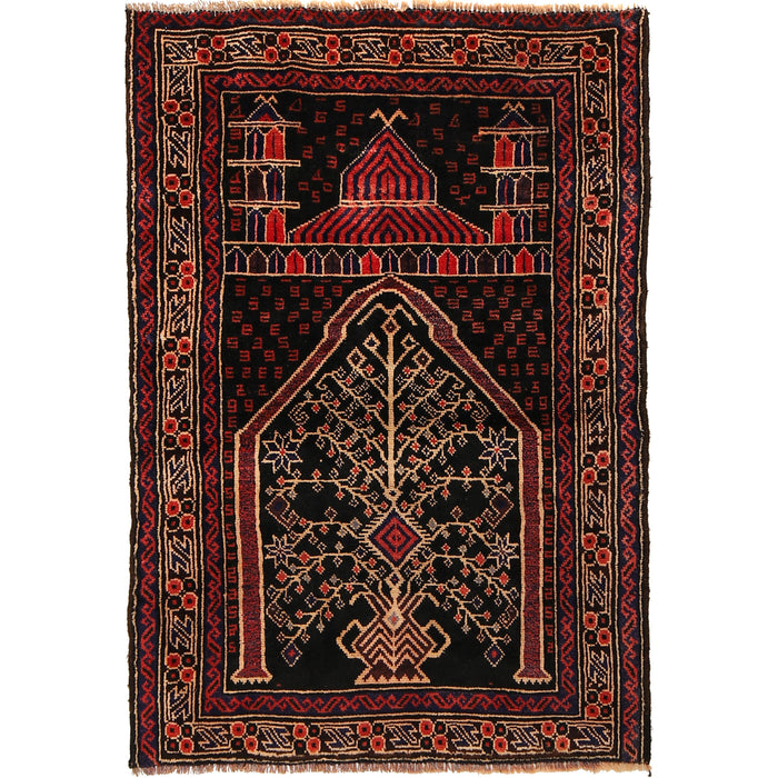 Prayer Mat Afghan Crafted Piece 4.2x2.9 ft