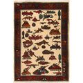 Authentic Afghan Weapons Art War Rug 4x2.5 ft