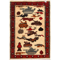Afghan War Weapons Symbol Carpet 3.9x2.7 ft