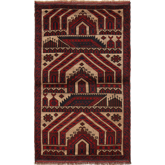 Handmade Afghan Rug Prayer Mat 4.7x2.7 ft