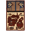 Afghan 9/11 Storytelling War Rug 4.2x2.6 ft