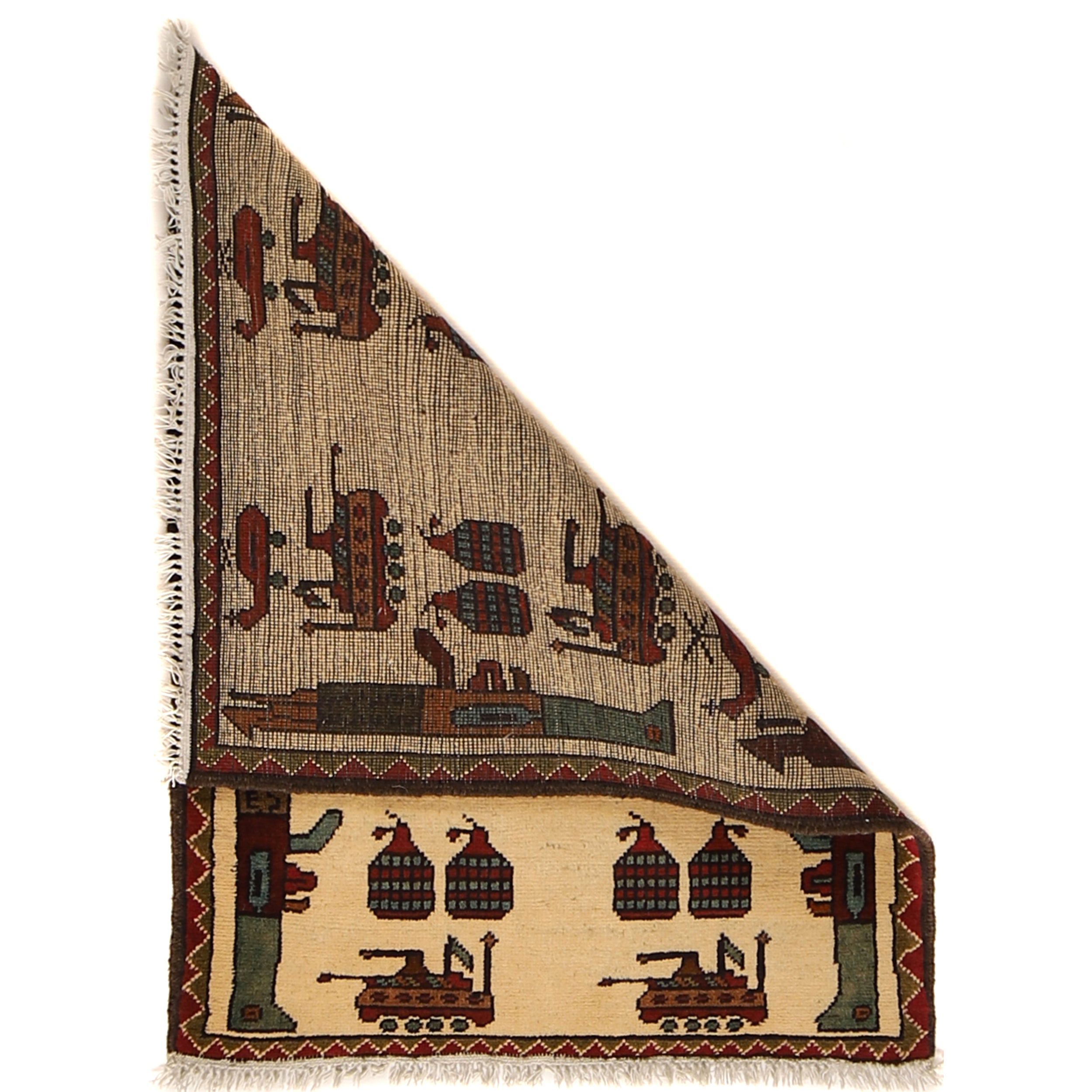 Tribal War Weapons Story Rug 2.7x2.1 ft