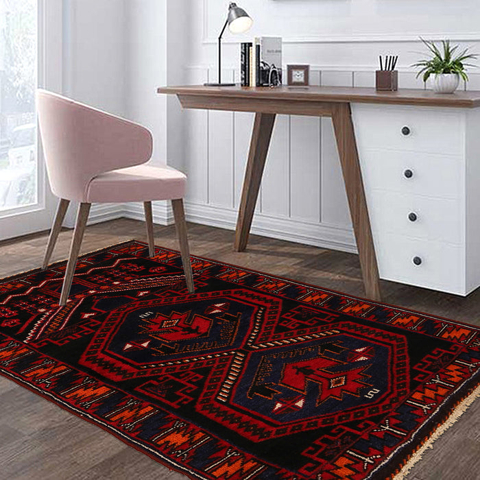 Afghan Woolen Islamic Prayer Rug 4.4x2.7 ft