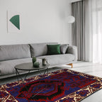 Handmade Nomad Afghan Prayer Rug 4.5x2.7 ft