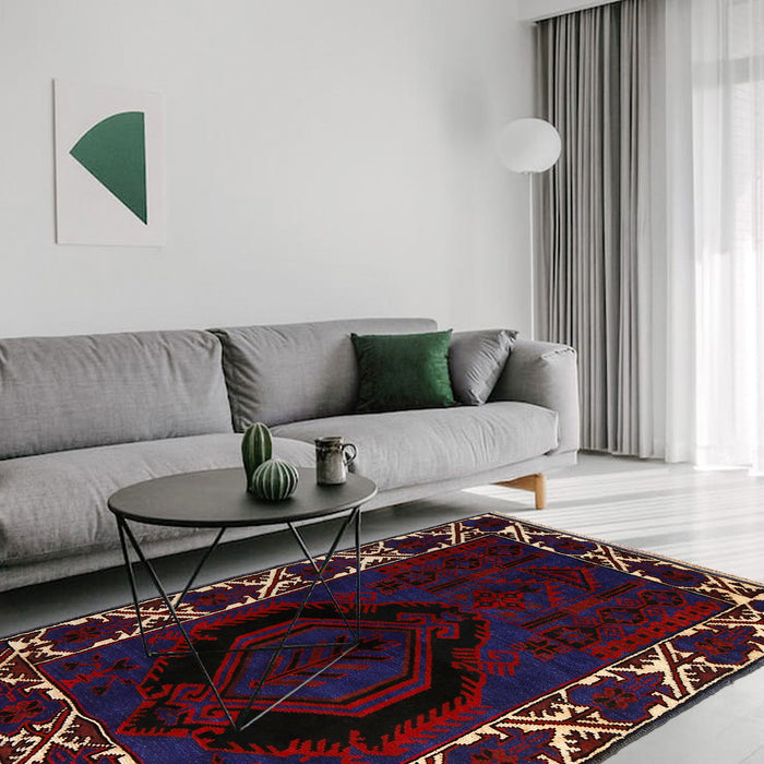 Handmade Nomad Afghan Prayer Rug 4.5x2.7 ft