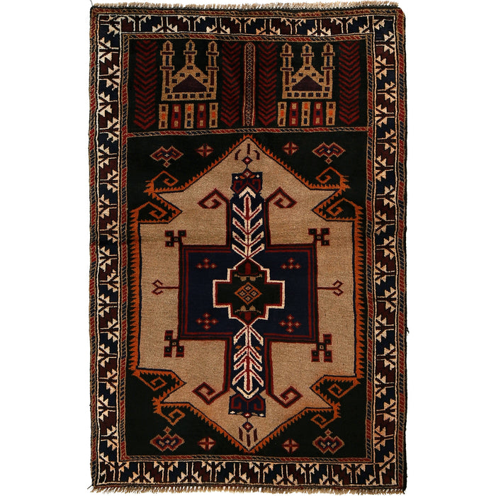 Premium Afghan Islamic Prayer Rug 4.8x3 ft