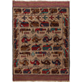 Vintage Cultural War Weapons Carpet 6.1x4.4 ft