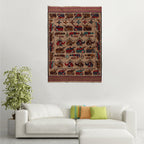 Vintage Cultural War Weapons Carpet 6.1x4.4 ft