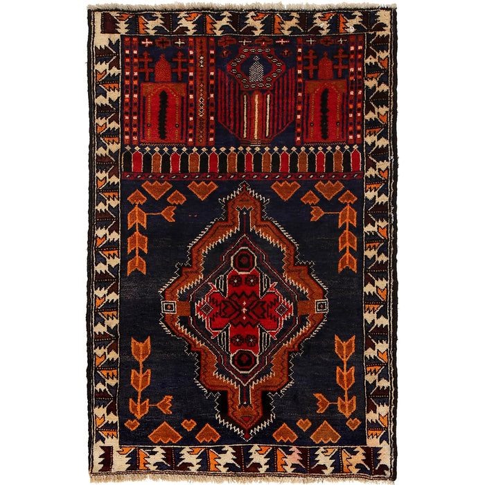 Soft Afghan Nomadic Prayer Mat 4.7x2.9 ft