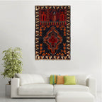 Soft Afghan Nomadic Prayer Mat 4.7x2.9 ft