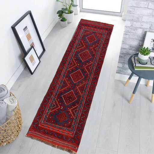Hand-Knotted,  Afghanistan Runner Rug, 